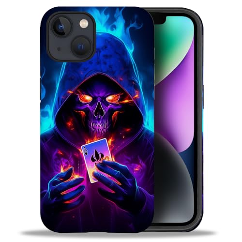 yicomon Kompatibel mit iPhone 14 Plus, Skelett-Magier-Schädel-Muster, langlebig, modisch, lustig, Flüssigsilikon-Hülle, weich, kratzfest, stoßfest yicomon Kompatibel mit iPhone 14 Plus, Skelett-Magier-Schädel-Muster, langlebig, modisch, lustig, Flüssigsilikon-Hülle, weich, kratzfest, stoßfest von yicomon