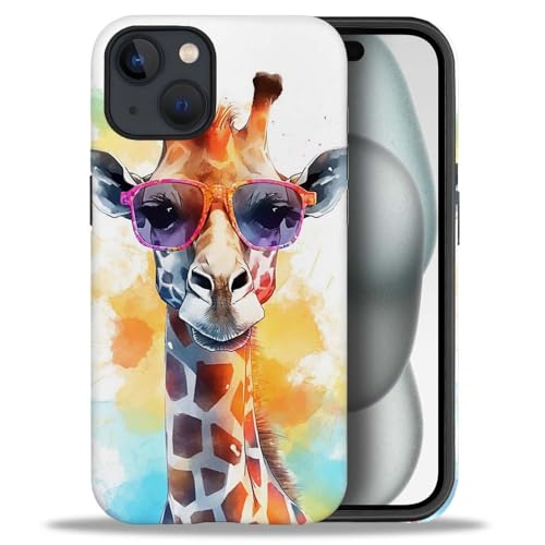 yicomon Kompatibel mit iPhone 15 Hülle, Lovely Giraffes Funny Animal Pattern Print Matte Phone Case Durable Fashion Funny Liquid Silicone Case Soft Anti-Scratch Shockproof Protective Cover yicomon Kompatibel mit iPhone 15 Hülle, Lovely Giraffes Funny Animal Pattern Print Matte Phone Case Durable Fashion Funny Liquid Silicone Case Soft Anti-Scratch Shockproof Protective Cover von yicomon