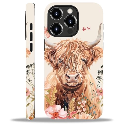 yicomon Kompatibel mit iPhone 15 Pro Hülle, süßes Hochlandkuh Blumen Muster Druck Matte Handyhülle Langlebig Mode Lustig Flüssigsilikon Hülle Weiche Anti-Kratzer Stoßfest Schutzhülle yicomon Kompatibel mit iPhone 15 Pro Hülle, süßes Hochlandkuh Blumen Muster Druck Matte Handyhülle Langlebig Mode Lustig Flüssigsilikon Hülle Weiche Anti-Kratzer Stoßfest Schutzhülle von yicomon