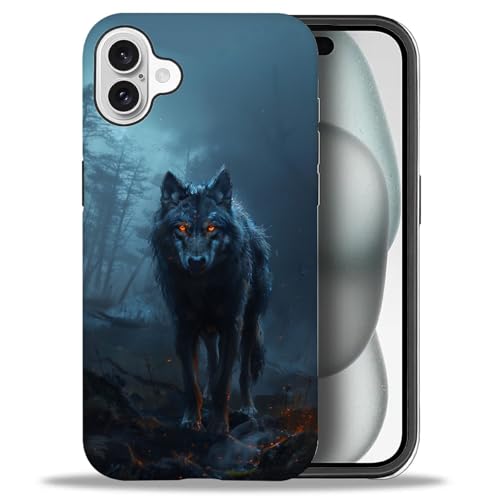 yicomon Kompatibel mit iPhone 16 Hülle, Nachtwolf-Jagdmuster, matt, langlebig, modisch, lustig, Flüssigsilikon, weich, kratzfest, stoßfest, Schutzhülle yicomon Kompatibel mit iPhone 16 Hülle, Nachtwolf-Jagdmuster, matt, langlebig, modisch, lustig, Flüssigsilikon, weich, kratzfest, stoßfest, Schutzhülle von yicomon