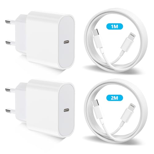 für iPhone Ladegerät mit iPhone Ladekabel für iPhone 14/13/12/11/Pro Max/Pro/Plus/Mini/SE/XR/X/XS Max/SE, 20W 2er-Pack iPhone Schnellladegerät mit 2er-Pack iPhone Schnellladekabel 1M+2M von yingsj