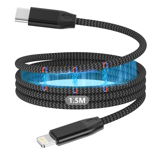 yingsj USB C auf Light-ning Ladekabel 30W Magnetische USB C Kabel 1.5M/4.92FT Typ C zu Light-ning Kabel für iPhone Ladekabel Kompatibel für iPhone 14/13/12/11/Pro/Plus/Mini/XS/XR/X/8, i-Pad von yingsj