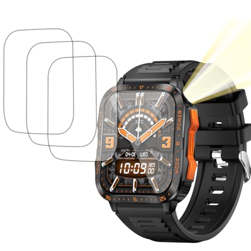 yiqungo Kompatibel mit LaNikar Dealark KT79 Smartwatch-Displayschutzfolie, [3er-Pack] Semi-Adsorption benutzerfreundliche TPU-Klarfolie, kompatibel mit LaNikar Dealark KT79 Smart Watch von yiqungo