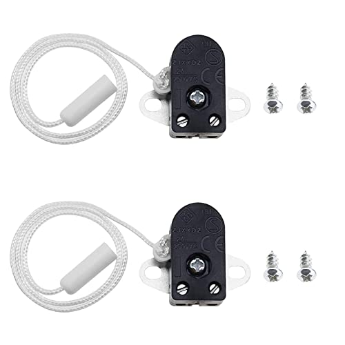 yivom 2 Stk Zugschalter mit Kordel, Schnurzugschalter EIN/Aus, 2A 250 V AC, Llampe Zugschalter für Badezimmerleuchte Pendelleuchten Wandleuchte yivom 2 Stk Zugschalter mit Kordel, Schnurzugschalter EIN/Aus, 2A 250 V AC, Llampe Zugschalter für Badezimmerleuchte Pendelleuchten Wandleuchte von yivom