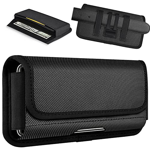 ykooe Handy Gürteltasche für iPhone 15 14 13 12 11/Pro/Max, Horizontale Gürtel Tasch mit Kartenhalterung Gürtelclip Ledertasche für iPhone X,XR,XS,8,7,6 Plus (L) von ykooe