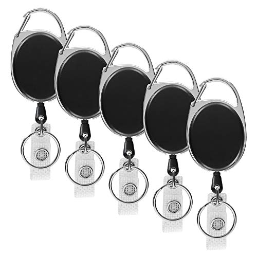 Premium Ausweishalter Jojo – 5er Pack Schwarz | Ausziehbarer Kartenhalter für Ausweise & Schlüssel | Ausweis Jojo Schlüsselband mit Gürtelclip Premium Ausweishalter Jojo – 5er Pack Schwarz | Ausziehbarer Kartenhalter für Ausweise & Schlüssel | Ausweis Jojo Schlüsselband mit Gürtelclip von ymai