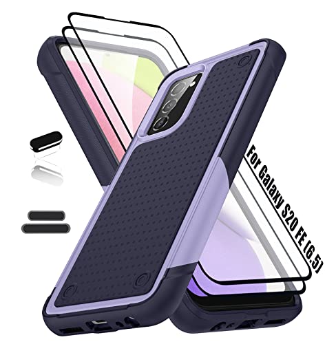 ymxdmd Robuste Schutzhülle, Handy Hüllen für Samsung Galaxy S20 FE (5G), 6,5 Zoll, 4 Ecken mit Airbags, 3,6 m Fallschutz, rutschfest, strukturierter Griff, stoßfest, Blau/Violett von ymxdmd