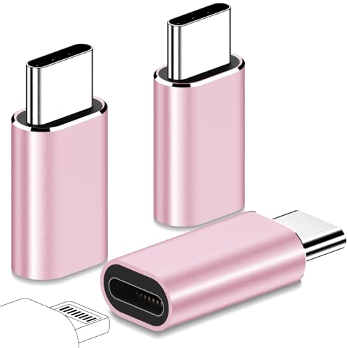 yootech 3 Pack Adapter für Lighting auf USB C Kompatibel mit iPhone 15 Pro Max/15 Pro/15 Plus/15 und Weiteren Typ-C-Geräten, Stecker Schnellladung, Unterstützt Datenübertragung, Nicht für Audio/OTG von yootech