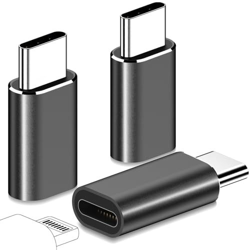 yootech 3 Stück- Adapter für Lighting auf USB-C für iPhone 15/15 Pro/15 Pro Max/15 Plus und Weiteren Typ-C-Geräten, Stecker Schnellladung, Unterstützt Datenübertragung, Nicht für Audio/OTG/USB Hub von yootech
