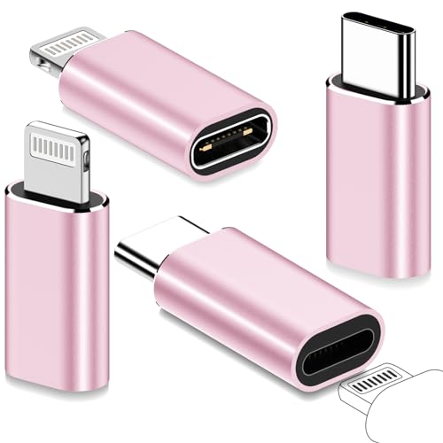 yootech 4 Stück- Adapter für Lighting auf USB-C Kompatibel mit iPhone 15 & Adapter USB C auf Lighting für iPhone 14/13/12 Serie, Schnellladung, Unterstützt Datenübertragung, Nicht für Audio/OTG von yootech