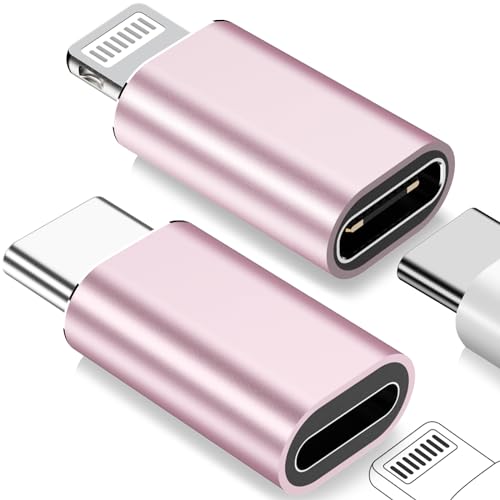 yootech Adapter USB C auf Lighting & Adapter für Lighting auf USB-C, 2 Stück Stecker für iPhone 15/14/13/12 Pro Max Plus, Ladeanschlusskabel, Unterstützt Datenübertragung, Nicht für Audio von yootech