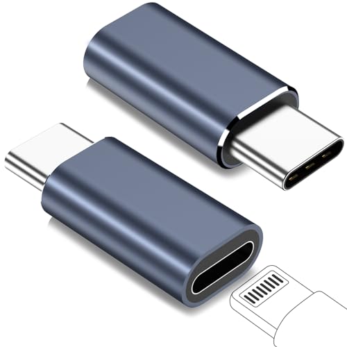 yootech für Lighting auf USB-C Adapter, 2 Stück i-OS Buchse auf USB Typ C Stecker für iPhone 15/15 Pro/15 Pro Max/15 Plus, Schnellladung, Unterstützt Datenübertragung, Nicht für Audio/OTG von yootech