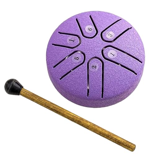 yotutun Tongue Drum Steel, Zungentrommel mit 3 Zoll Stahlzungen, 6 Töne & Schlägeln - Handpan Percussion Instrument für Meditation, Yoga & Klangheilung - leicht zu spielen von yotutun