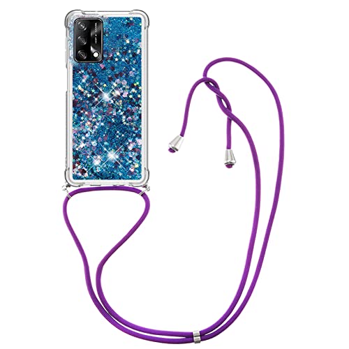 Handykette Hülle Kompatibel mit Oppo A74 4G/F19 Hülle,Glitzer Flüssig Bewegende Treibsand Transparent Silikon Case,TPU Silikon Ultra Dünn Stoßfeste Schutzhülle-Blau Handykette Hülle Kompatibel mit Oppo A74 4G/F19 Hülle,Glitzer Flüssig Bewegende Treibsand Transparent Silikon Case,TPU Silikon Ultra Dünn Stoßfeste Schutzhülle-Blau von youmehe
