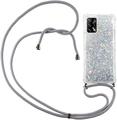 Handykette Hülle Kompatibel mit Oppo A74 4G/F19 Hülle,Glitzer Flüssig Bewegende Treibsand Transparent Silikon Case,TPU Silikon Ultra Dünn Stoßfeste Schutzhülle-Silber- Handykette Hülle Kompatibel mit Oppo A74 4G/F19 Hülle,Glitzer Flüssig Bewegende Treibsand Transparent Silikon Case,TPU Silikon Ultra Dünn Stoßfeste Schutzhülle-Silber- von youmehe