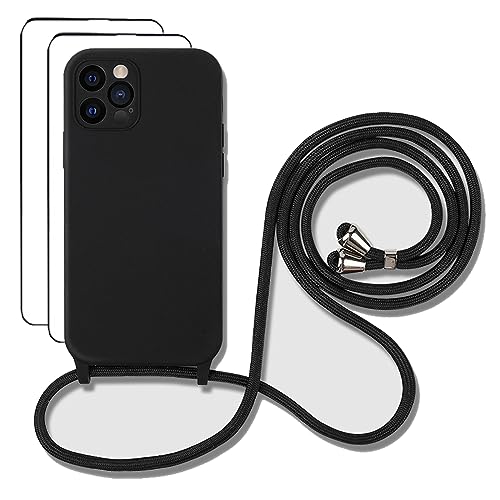 youmehe Color Silikon Hülle für iPhone 15 pro max 6.7,mit 2 Stück Displayschutzfolie Schutzfolie,Anti-Fall Stoßfest Silikon Ultra Dünne Schutzhülle,Verstellbarer Silikon Seil Necklace Hülle-Schwarz youmehe Color Silikon Hülle für iPhone 15 pro max 6.7,mit 2 Stück Displayschutzfolie Schutzfolie,Anti-Fall Stoßfest Silikon Ultra Dünne Schutzhülle,Verstellbarer Silikon Seil Necklace Hülle-Schwarz von youmehe