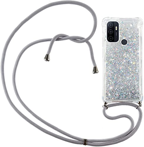 youmehe Flüssig Handyhülle für Oppo A53S / A53,Bewegende Treibsand Rückschale Halsband Necklace Schutzhülle,Flüssig Bewegende TPU Silikon Case,Glänzend Flüssig,Halsband Kordel-Silber youmehe Flüssig Handyhülle für Oppo A53S / A53,Bewegende Treibsand Rückschale Halsband Necklace Schutzhülle,Flüssig Bewegende TPU Silikon Case,Glänzend Flüssig,Halsband Kordel-Silber von youmehe