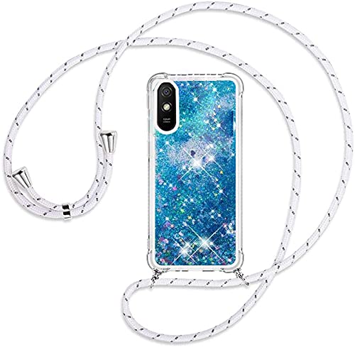youmehe Flüssig Handyhülle für Xiaomi Redmi 9A,Bewegende Treibsand Rückschale Halsband Necklace Schutzhülle,Flüssig Bewegende TPU Silikon Case,Glänzend Flüssig,Halsband Kordel-Blau youmehe Flüssig Handyhülle für Xiaomi Redmi 9A,Bewegende Treibsand Rückschale Halsband Necklace Schutzhülle,Flüssig Bewegende TPU Silikon Case,Glänzend Flüssig,Halsband Kordel-Blau von youmehe