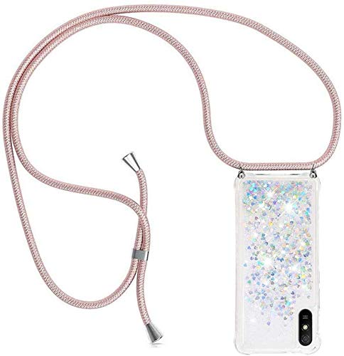 youmehe Flüssig Handyhülle für Xiaomi Redmi 9A,Bewegende Treibsand Rückschale Halsband Necklace Schutzhülle,Flüssig Bewegende TPU Silikon Case,Glänzend Flüssig,Halsband Kordel-Silber youmehe Flüssig Handyhülle für Xiaomi Redmi 9A,Bewegende Treibsand Rückschale Halsband Necklace Schutzhülle,Flüssig Bewegende TPU Silikon Case,Glänzend Flüssig,Halsband Kordel-Silber von youmehe