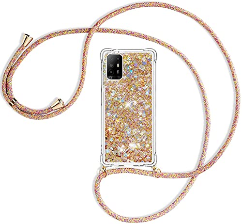 youmehe Handykette Hülle Kompatibel mit Oppo A94 5G Hülle,Glitzer Flüssig Bewegende Treibsand Transparent Silikon Case,TPU Silikon Ultra Dünn Stoßfeste Schutzhülle-Gold youmehe Handykette Hülle Kompatibel mit Oppo A94 5G Hülle,Glitzer Flüssig Bewegende Treibsand Transparent Silikon Case,TPU Silikon Ultra Dünn Stoßfeste Schutzhülle-Gold von youmehe