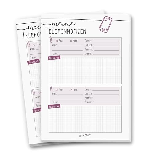 2er Set Notizblöcke für Telefonnotizen I DIN A5 I Telefonnotiz-Block Organizer klein farbig kariert Business Büro zum Abreißen I dv312 2er Set Notizblöcke für Telefonnotizen I DIN A5 I Telefonnotiz-Block Organizer klein farbig kariert Business Büro zum Abreißen I dv312 von younikat