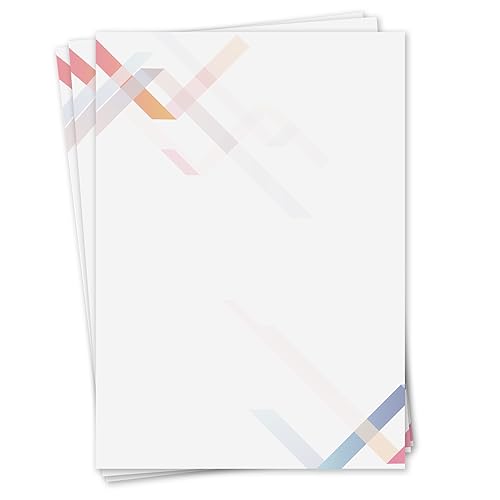 younikat Briefpapier Geometrie I 50 Blatt Motiv-Papier in DIN A4 I Modern blau Rot Grafische Formen I dv021 younikat Briefpapier Geometrie I 50 Blatt Motiv-Papier in DIN A4 I Modern blau Rot Grafische Formen I dv021 von younikat
