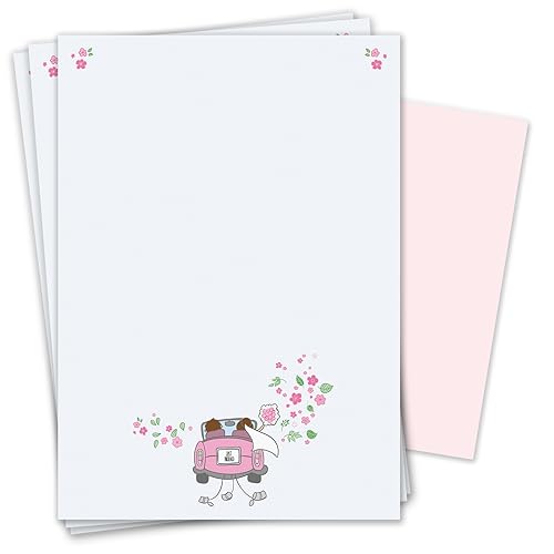 Briefpapier Set Hochzeit mit Umschlägen I 50 Blatt 90 g/m² DIN A4 I stilvolles Schreibpapier vielseitig verwendbar Rosa Motiv-Papier I Geburtstag Urkunde Speisekarte I dv158 Briefpapier Set Hochzeit mit Umschlägen I 50 Blatt 90 g/m² DIN A4 I stilvolles Schreibpapier vielseitig verwendbar Rosa Motiv-Papier I Geburtstag Urkunde Speisekarte I dv158 von younikat