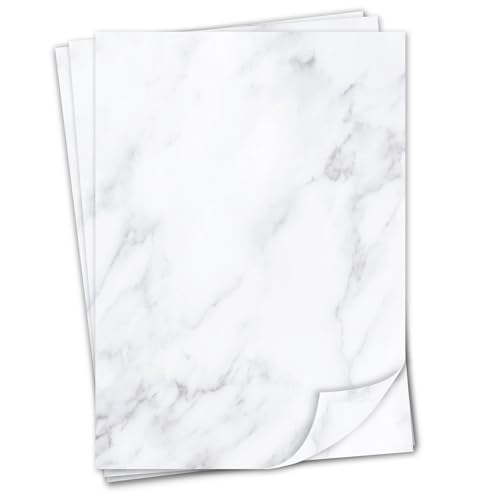 Briefpapier Set Marmor Motiv I 50 Blatt 90 g/m² DIN A4 I stilvolles Schreibpapier vielseitig verwendbar weiß grau I Geburtstag Urkunde Speisekarte I dv400 Briefpapier Set Marmor Motiv I 50 Blatt 90 g/m² DIN A4 I stilvolles Schreibpapier vielseitig verwendbar weiß grau I Geburtstag Urkunde Speisekarte I dv400 von younikat