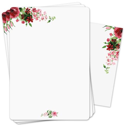 Briefpapier Set Rose Motiv mit Umschlägen I 50 Blatt 90 g/m² DIN A4 I abgerundete Ecken stilvolles Schreibpapier vielseitig verwendbar I Geburtstag Urkunde Speisekarte I dv1519 Briefpapier Set Rose Motiv mit Umschlägen I 50 Blatt 90 g/m² DIN A4 I abgerundete Ecken stilvolles Schreibpapier vielseitig verwendbar I Geburtstag Urkunde Speisekarte I dv1519 von younikat