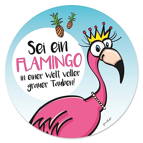 Flamingo Mauspad I Ø 22 cm rund I Mousepad mit Spruch I in Standard-Größe, rutschfest I für Mädchen Teenager Frauen I süß I dv_228 von younikat