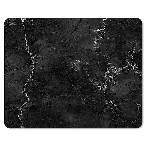 younikat Mauspad Marmor-Look I 24 x19 cm I Mousepad in Standard-Größe, rutschfest I schlicht modern I Stein-Optik Granit schwarz weiß I dv676 von younikat