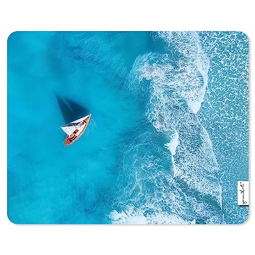 Mauspad Segel-Boot Motiv I 24 x 19 cm I Mousepad in Standard-Größe Karibik-Design I Qualitätsdruck auf Zellkautschuk I rutschfest wasserfest und abwischbar I dv_1245 von younikat