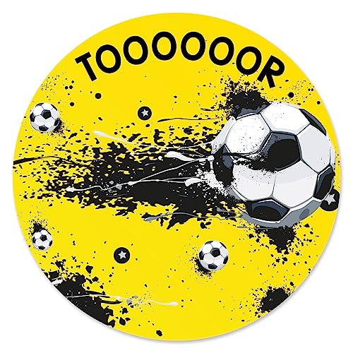 Mauspad im Fußball-Design I Ø 22 cm rund I Mousepad in Standard-Größe, rutschfest I für, Jungs cool I dv_654 von younikat