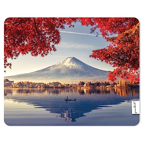 Mauspad im Japan-Design I 24 x 19 cm I Mousepad in Standard-Größe I Mount Fuji-Vulkan Motiv im Frühjahr I Qualitätsdruck auf Zellkautschuk I rutschfest wasserfest und abwischbar I dv_1241 von younikat