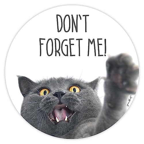 Mauspad mit Katzen-Motiv und Spruch I Ø 22 cm rund I Mousepad in Standard-Größe, rutschfest I für Mädchen Teenager Frauen I Dont Forget me I dv_467 von younikat