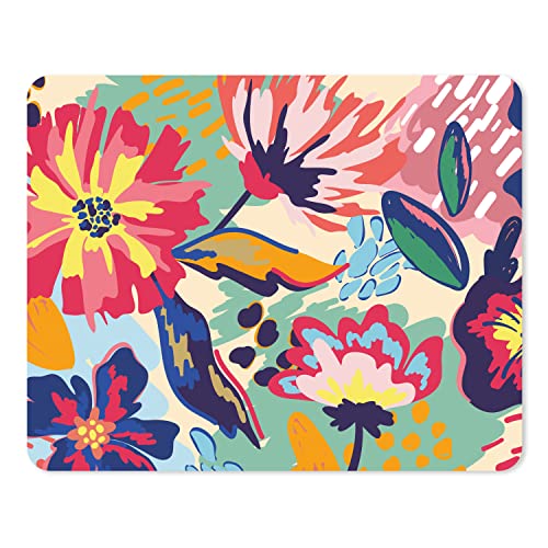 Mauspad mit Rutschfester Unterseite und Blumen-Motiv I Abwischbar und Abriebfest I beschichtet mit PE-Folie I 24 x 19 cm I Modernes Design I Mehrfarbig I dv_1069 von younikat