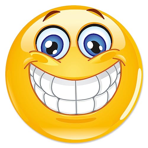 Mauspad mit Smiley-Motiv I Ø 22 cm rund I Happy Emoticon Mousepad in Standard-Größe, rutschfest I Lachen Grinsen Smile I gelb I dv_343 von younikat