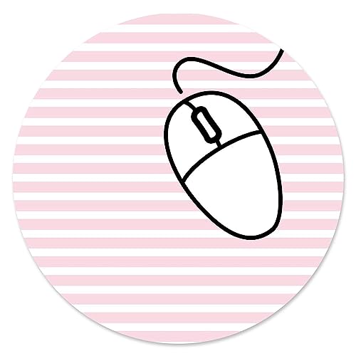 Mauspad mit Streifen I Ø 22 cm rund I Mousepad in Standard-Größe, rutschfest I rosa I für Mädchen Teenager Frauen I dv_274 von younikat