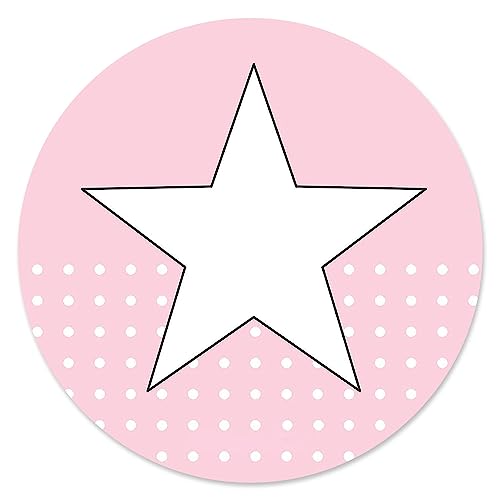 Mauspad rosa Stern I Ø 22 cm rund I Mousepad in Standard-Größe, rutschfest I Punkte weiß I dv_273 von younikat
