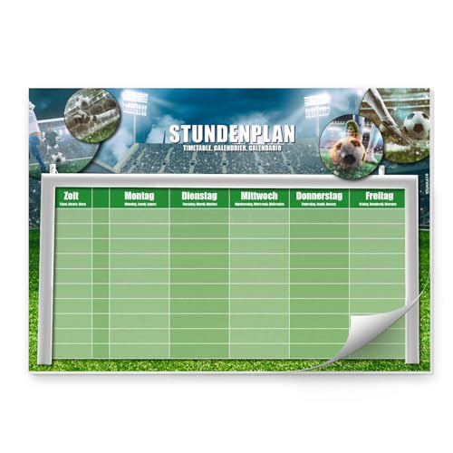 Stundenplan mit Fußball Motiv I Block mit 25 Blatt I DIN A4 I Beschriften und Abreißen I Jungen Jungs Teenager, cool I Geschenk-Idee I dv_1143 von younikat