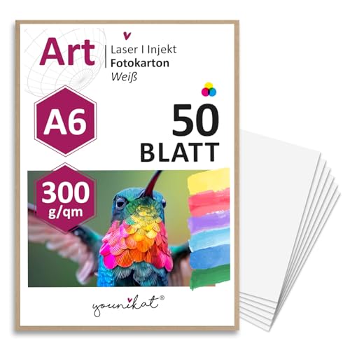 younikat Vielseitige Blanko Postkarten zum Selbstgestalten I DIN A6 I 300 g/qm I 50er Set DIY Grußkarten weiß I zum Beschreiben I Bemalen I hand-lettering I dv337 von younikat
