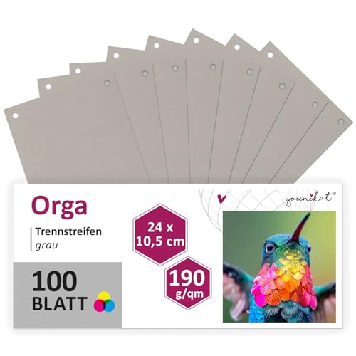 younikat Trennstreifen für Ordner A4 grau 100 Stück I 24x10,5 cm I Trennblätter Sortiersystem schmal I you0071 younikat Trennstreifen für Ordner A4 grau 100 Stück I 24x10,5 cm I Trennblätter Sortiersystem schmal I you0071 von younikat