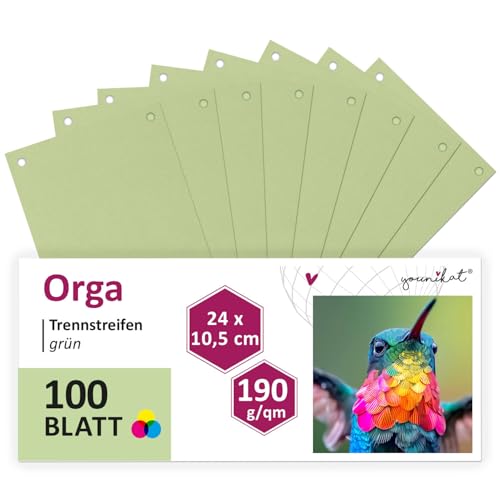 younikat Trennstreifen für Ordner A4 grün 100 Stück I 24x10,5 cm I Trennblätter Sortiersystem schmal I you0070 younikat Trennstreifen für Ordner A4 grün 100 Stück I 24x10,5 cm I Trennblätter Sortiersystem schmal I you0070 von younikat