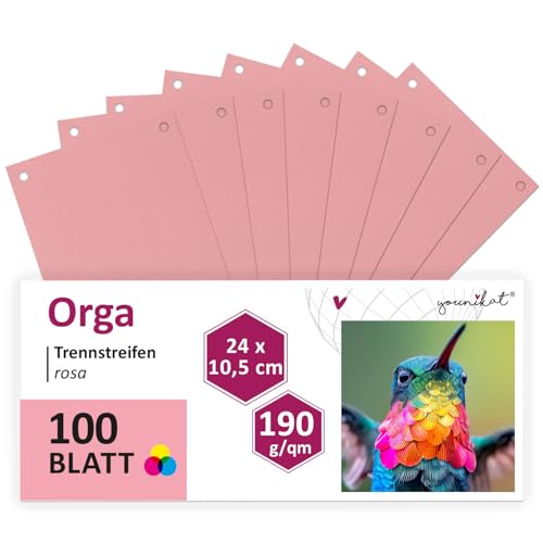 younikat Trennstreifen für Ordner A4 rosa 100 Stück I 24x10,5 cm I Trennblätter Sortiersystem schmal I you0068 younikat Trennstreifen für Ordner A4 rosa 100 Stück I 24x10,5 cm I Trennblätter Sortiersystem schmal I you0068 von younikat
