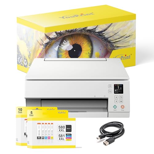 Bundle TS6351 Tintenstrahldrucker Multifunktionsgerät (Drucker, Scanner, Kopierer) mit 15 komp. Youprint® Tintenpatronen für PGI-580/CLI-581 XXL von youprint