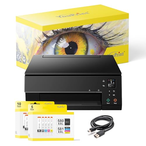 youprint Bundle TS6350 Tintenstrahldrucker Multifunktionsgerät (Drucker, Scanner, Kopierer) mit 15er Set kompatiblen Druckerpatronen von youprint