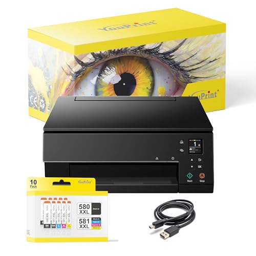 youprint Bundle TS6350a Drucker (mit Scanner, Kopierer) mit 10er Set Tintenpatronen von youprint