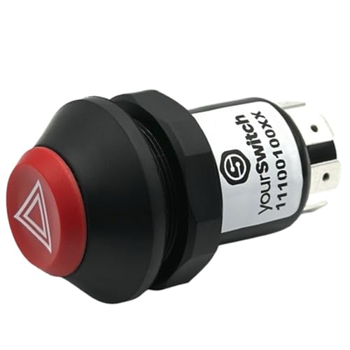 yourSwitch 11100100XX Druckschalter mit Arretierung: "Warnblinken" 12V kompatibel mit Fendt X830.240.097.000, G339.900.020.070 Case 89520C91 Atlas 0870499 Bomag 05761012 Hako 90154477 JCB 08102/02212 yourSwitch 11100100XX Druckschalter mit Arretierung: "Warnblinken" 12V kompatibel mit Fendt X830.240.097.000, G339.900.020.070 Case 89520C91 Atlas 0870499 Bomag 05761012 Hako 90154477 JCB 08102/02212 von yourSwitch