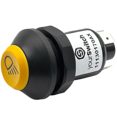 yourSwitch 11130170AX Druckschalter mit Arretierung: "Arbeitsscheinwerfer" 12V kompatibel mit Same Deutz Fahr 01177876, 01145154 von yourSwitch