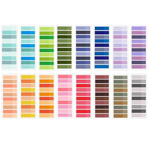 YOUYAYA 3200 Stück Haftstreifen, 16 Set Kleine Selbstklebende Haftnotizen, Transparent Sticky Notes, Klebezettel Notizzettel Sticky Tabs for Books und Index Annotating Tabs (3200 Gradient) von youyaya